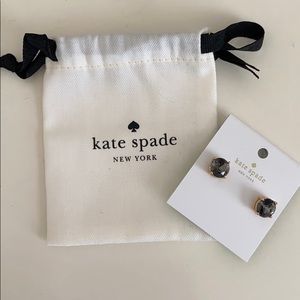 NWT Kate Spade Black Stud Earrings & Dust Bag